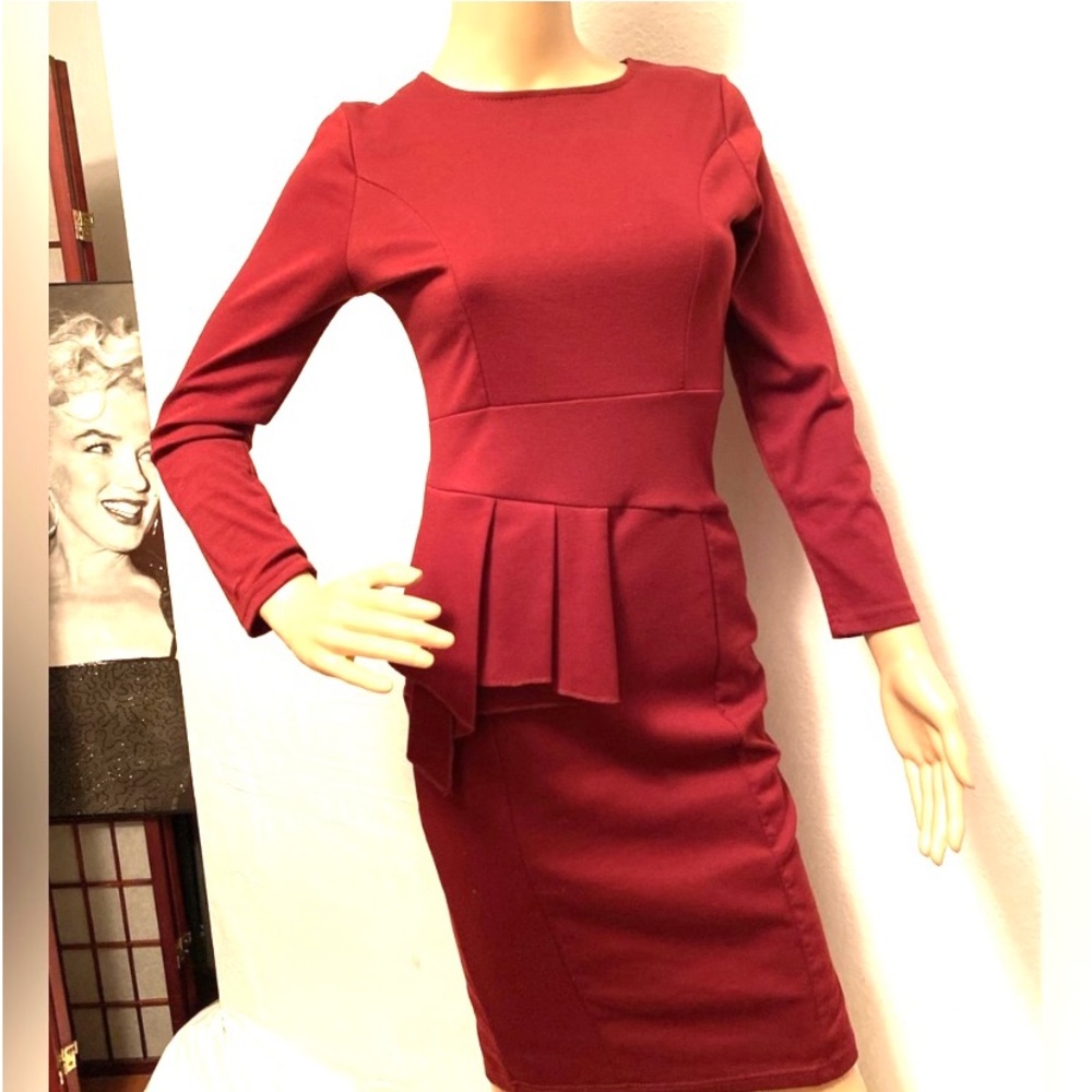 Burgundy dress 10056 Lady’s burgundy dress size M